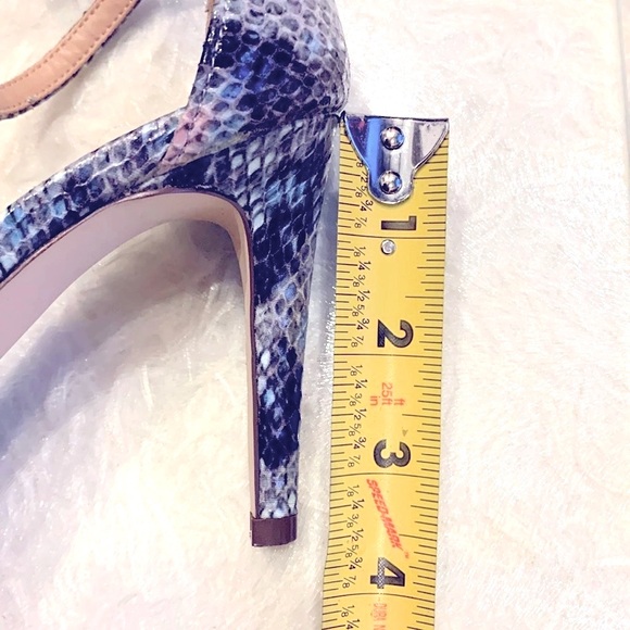 Snakeskin Print Ankle Strap Sandals - Picture 6 of 8